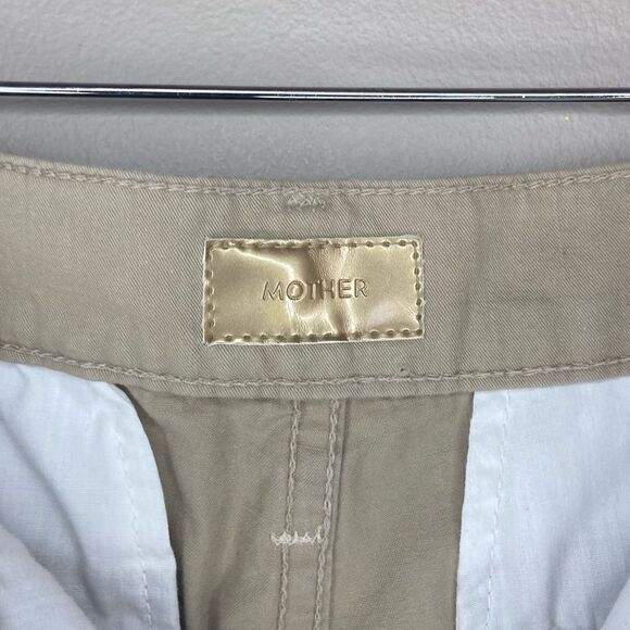 Mother Tan Paddle The Pleated Greaser Prep Cropped High-Rise Pants Size 28 - Picture 4 of 8